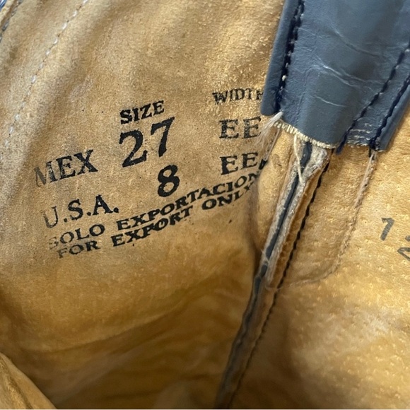 Villano Boots - Baby Blue 100% Leather Cowboy Boots - Men’s 8/ Women’s 9.5 - Picture 7 of 7